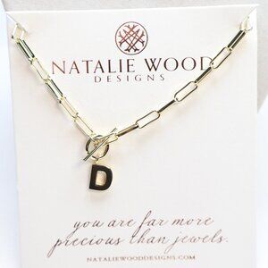 Natalie Wood Designs Gold Tone Letter Initial D Toggle Necklace $45 New